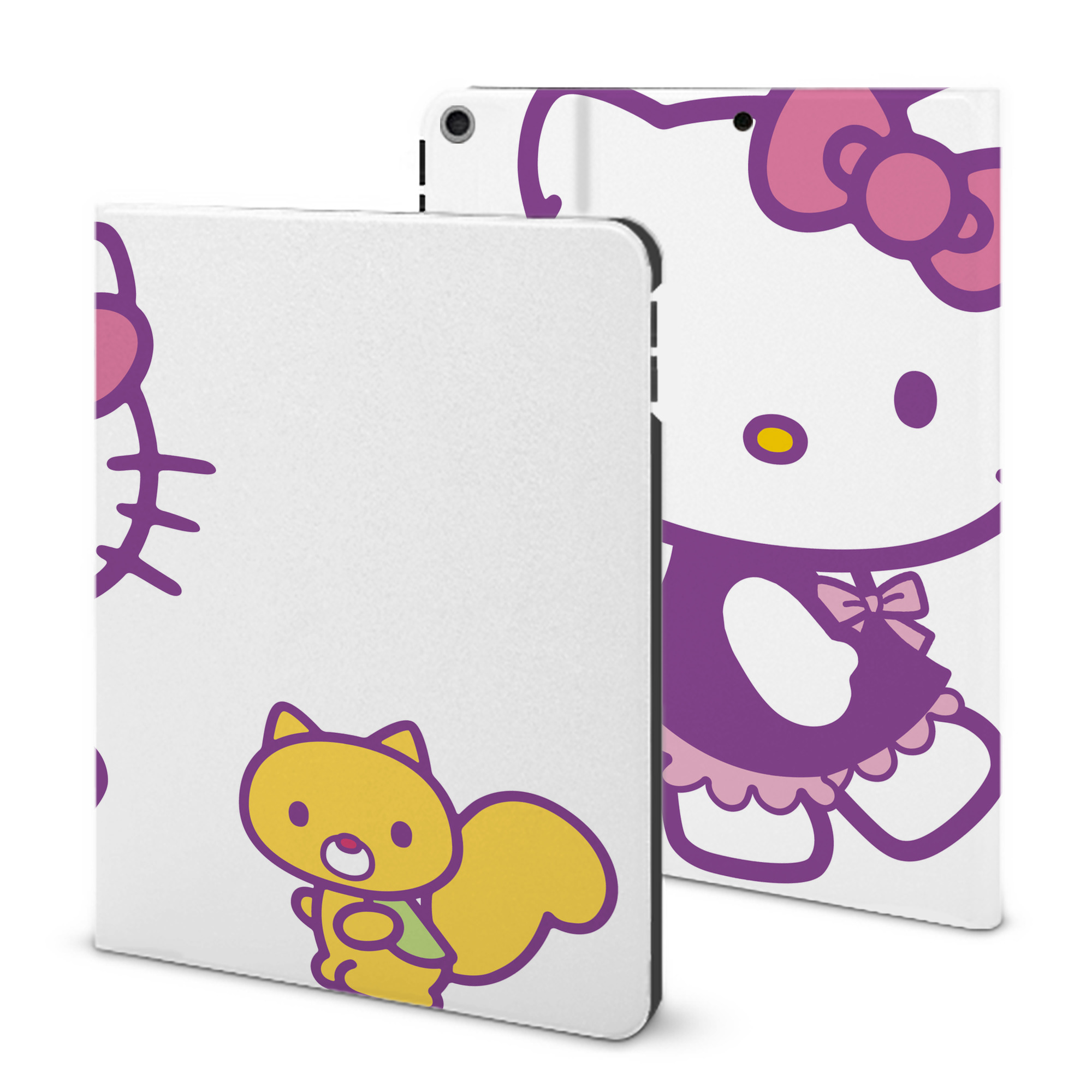 （画像用） Hello Kitty ハローキティ IPad ケース ブック型 PUレザー TPU 耐衝撃 軽量 薄型 ペン収納なし 全面保護 IPad 各モデル対応